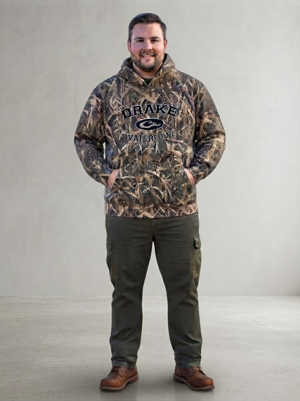 Drake Waterfowl Men's Realtree Marsh Camo Hoodie - Brown Camo